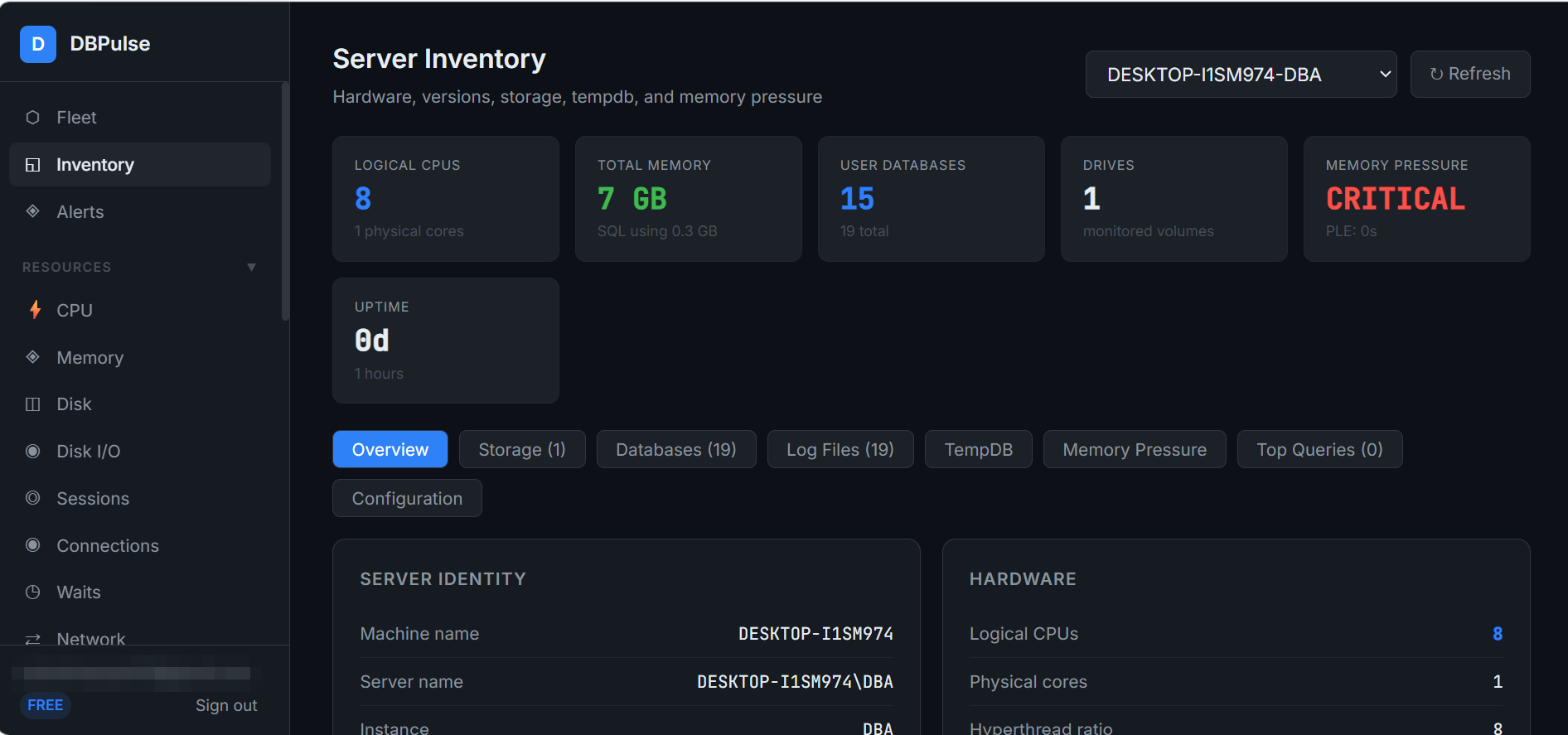 Server Inventory overview